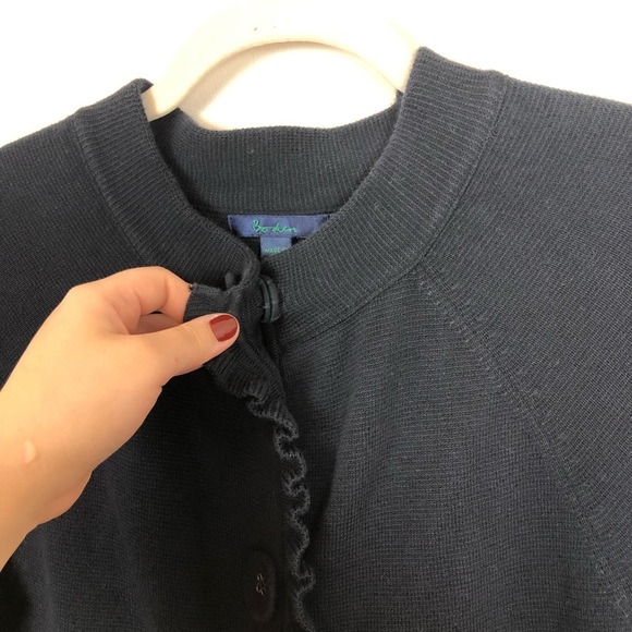 BODEN Thick Navy 100% Cotton Ruffle Jacket size 12 - Picture 9 of 12